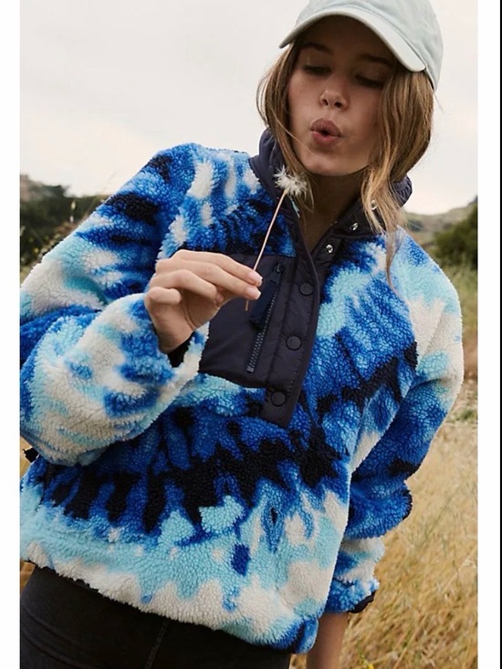Free People Jackets & Blazers - FP Movement Rocky Ridge Fleece Pullover Ocean Tie Dye Blue Free People S